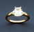 14k Yellow Gold Emerald Cut 1ct W/2 Triangle  Czengagement R