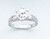 14k White Gold Round Cut  2ct W/2 Baguette Cz Engagement Ring