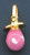 14K Yellow Gold 16mm Pink Enamel Pacifier Charm