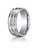 Platinum 8mm Comfort-Fit Satin-Finished High Polished Center Trim and Round Edge Carved Design Band