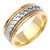 14K 6.00mm Wide Solid Yellow Gold With A White Gold Center Handmade Wedding Band