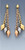 14k Tri-color Gold Beads Chains Drop Earring