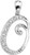 14k White Gold 5/8 Inch With  0.10ct Diamond Initial O Pendant