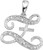 14k White Gold 5/8 Inch With  0.10ct Diamond Initial Z Pendant