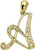 14k Yellow Gold 5/8 Inch With  0.10ct Diamond Initial Pendant