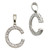 14k White Gold 0.10ct Diamond Block Initial C Pendant 11mm x 13mm