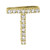 14k Yellow Gold 0.10ct Diamond Block Initial T Pendant