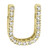 14k Yellow Gold 0.10ct Diamond Block Initial U Pendant