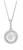14k White Gold Pearl Surrounded By Round Diamond Pendant