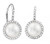 14k White Gold Round Pearl Lever Back Earrings