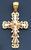 14k Yellow and Rose Gold  46.30mm Height by 25.95mm Filigree Cross Pendant