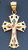 14k Yellow and Rose Gold  41.68mm Height by 22.37mm Filigree Cross Pendant