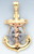 14k Yellow and Rose Gold 59mm Anchor Cross Pendant