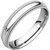 14k White Gold 4mm High Polished Comfort Fit Double Milgrain Wedding Band