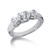 18K White gold 1.15 ct 3 Round Diamond Ring