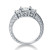 18K White gold 1.57 ct 3 Princess Cut Diamond Ring