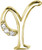 14k Yellow Gold 3/8 Inch 0.06ct Diamond Initial Y Pendant