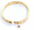 14K Yellow Gold Vikings Bangle Bracelet 6.5"
