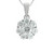 14k White Gold 1.00 Carat  Diamond Cluster Pendant Necklace