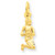 14k Gold Yellow Virgo Zodiac Pendant 22mm High