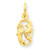 14k Gold Yellow Pisces Zodiac Pendant 21mm High