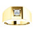 14k Yellow gold Mens Solitaire Princess cut  Diamond Ring 1/2 ct.