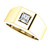 14k Yellow gold Mens Solitaire Princess cut  Diamond Ring 1/2 ct.