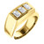 14k Yellow  gold Mens 3 Emerald cut Stone Diamond Ring 1.45 ct/