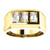 14k Yellow  gold Mens 3 Emerald cut Stone Diamond Ring 1.45 ct/