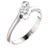 18k White gold Swirl Bezel 1/2 Carat  Oval Diamond Solitaire Engagement Ring Band