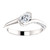 18k White gold Swirl Bezel 1/2 Carat  Oval Diamond Solitaire Engagement Ring Band