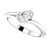 18k White gold Swirl Bezel 1/2 Carat  Oval Diamond Solitaire Engagement Ring Band