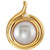 14K Yellow Gold Diamond Mabe Pearl Pendant 12.00mm