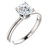 18k White gold Crown Bezel 1.00 Carat  Round Diamond Solitaire Engagement Ring x 14(.01)