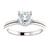 18k White gold Crown Bezel 1.00 Carat  Round Diamond Solitaire Engagement Ring x 14(.01)