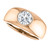 14k Rose gold Mens Solitaire Round Diamond Ring 1.51 ct.