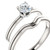 18k White gold Crown Bezel 1/2 Carat  Round Diamond Wedding Set