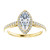 18k Yellow Gold Marquis Halo-Styled Engagement Ring 1.00 Center VVS2 F COLOR