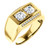 18k Yellow gold Mens Radiant cut  Diamond Ring 1.25ct.