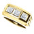 14k Yellow  gold Mens 3 Square cut Stone Diamond Ring 1.50 ct