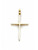 14k Gold Square Tube Cross Pendant 31mm High by 20mm Wide