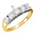 14K Two Tone Vintage Design Engagement Ring Set 1.25 ctw