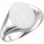 14k White Gold Men's Oval Signet Ring 11mmx10mm