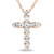 14k Rose Gold  1/3 Ct. Diamond Cross Pendant