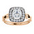 14kt Rose & 14kt White .90 Vitage  Cushion Cut  Engagement Ring 1.00 ctw