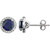 8mm Halo 14k White Gold Sapphire and Diamond Stud Earrings