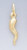 14k Gold Hollow Italian Horn Charm 6mm W X 27mm H