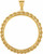 14k Gold 10 Corona Coin Rope 4 Prong Bezel