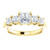 18K Yellow Gold 1.25 ct 5 Princess Diamond Anniversary  Ring