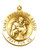 14k Gold 25.00mm Round Saint Francis of Assisi Medal